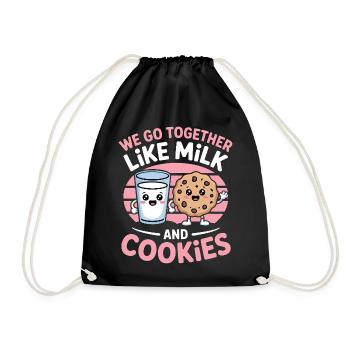 Milk and Cookies Best Friends Kawaii Design - Sac de sport léger - noir - Devant