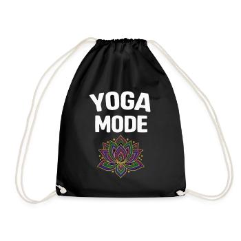 Yoga Mode On Lotus Flower - Drawstring Bag - black - Front