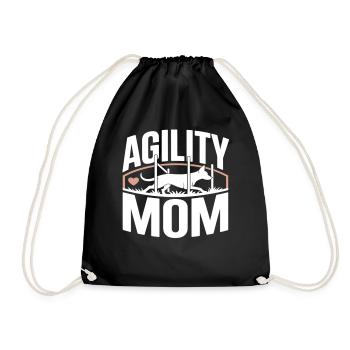Agility Mom – Dog Sport Dogs Mom - Drawstring Bag - black - Front