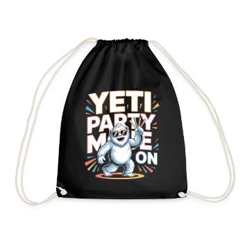 Yeti Party Mode – Funny Party Monster - Drawstring Bag - black - Front