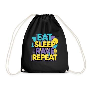 Mange Sommeil Rave Répéte – Techno Party Dicton - Sac de sport léger - noir - Devant