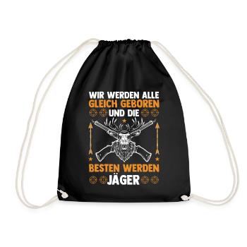 Jagd Jagen Waidmann Jäger - Turnbeutel - Schwarz - Vorne