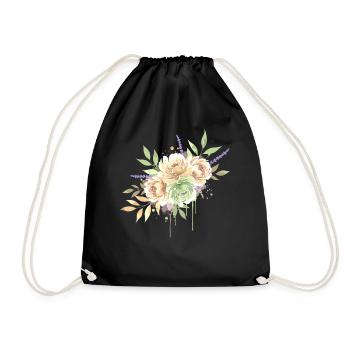 Bouquet floral aquarelle vintage - Sac de sport léger - noir - Devant