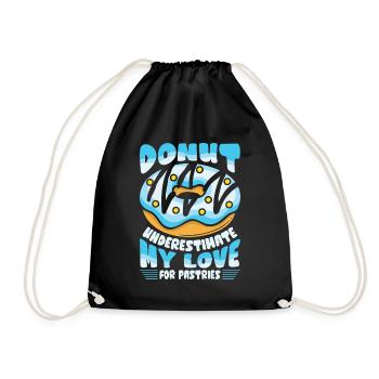 Donut fast food - Drawstring Bag - black - Front