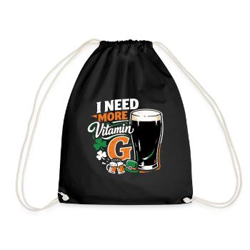 J’ai besoin de plus de vitamine G | Bière Stout | Saint Patrick - Sac de sport léger - noir - Devant