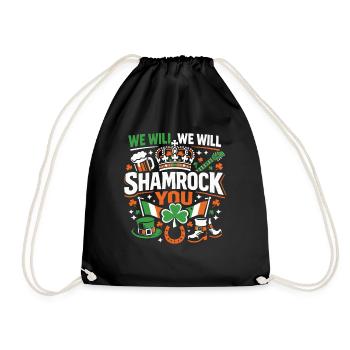 We Will Shamrock You | St. Patrick's Day - Turnbeutel - Schwarz - Vorne