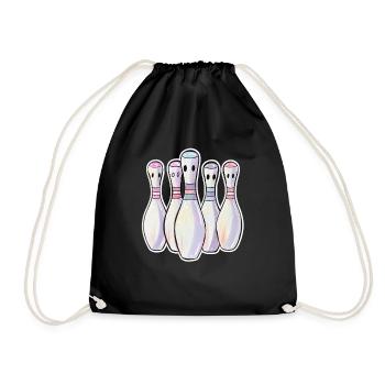 Bowling Pins Comic Look - Drawstring Bag - black - Front