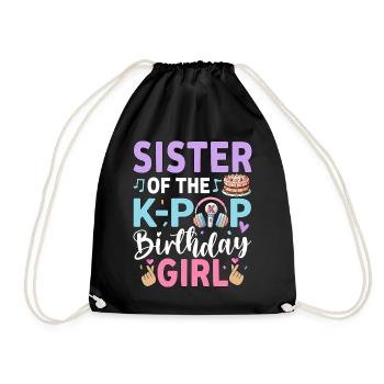 Sœur de la fille d’anniversaire de la K-Pop - Sac de sport léger - noir - Devant