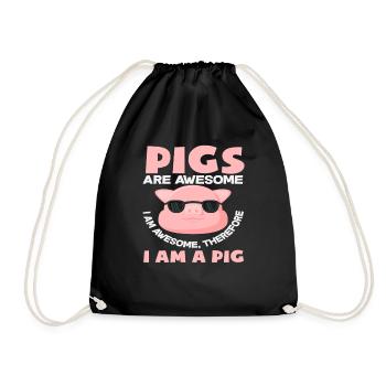 Les cochons sont géniaux, c’est pour ça que je suis très drôle - Sac de sport léger - noir - Devant