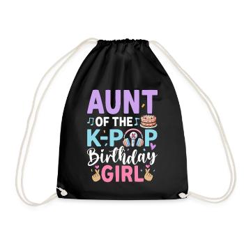 Aunt Of The K-Pop Birthday Girl - Drawstring Bag - black - Front