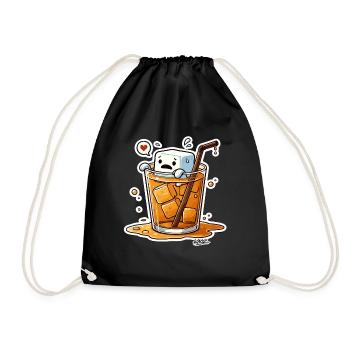Dessins animés avec des glaçons avec le cœur dans une boisson - Sac de sport léger - noir - Devant
