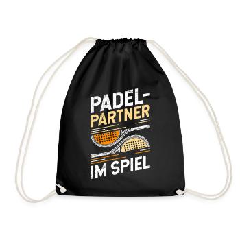 PADEL PARTNER IM SPIEL Padelspiel Lustiges - Turnbeutel - Schwarz - Vorne