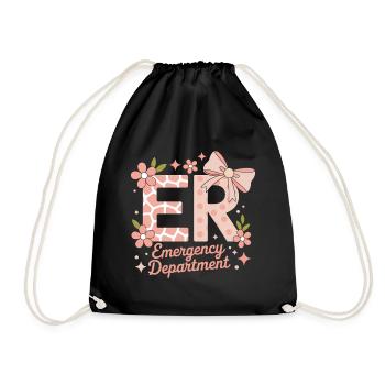Emergency Room Sayings Gift for Caregivers - Drawstring Bag - black - Front