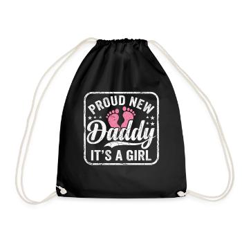 Futur papa et père biologique, fille biologique - Sac de sport léger - noir - Devant