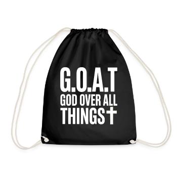 G.O.A.T God Over All Things Kreuz - Turnbeutel - Schwarz - Vorne
