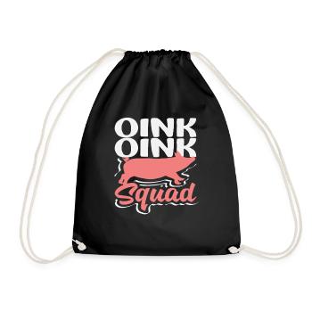 Oink Oink Squad Schwein Silhouette Team Crew - Turnbeutel - Schwarz - Vorne
