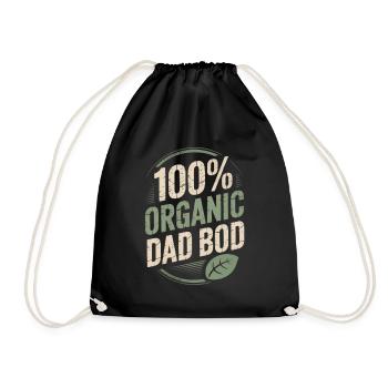 100% Organic Dad Bod - Funny Dad Gift - Drawstring Bag - black - Front