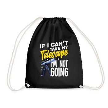 Je ne vais nulle part sans mon télescope - Sac de sport léger - noir - Devant