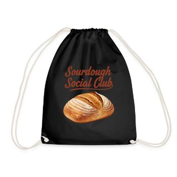 Sourdough Social Club Bread Baking Baker Local - Drawstring Bag - black - Front