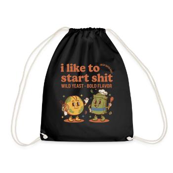 Sourdough Starter Jar Era Bread Baking Baker - Drawstring Bag - black - Front