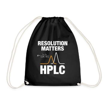 HPLC Peak Resolution Performance Chromatography - Drawstring Bag - black - Front