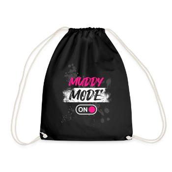 Muddy Mode on Schlammlauf Mud Run Muddy Race - Drawstring Bag - black - Front