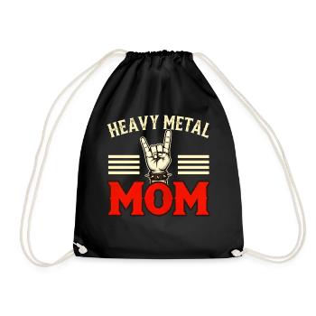 Heavy Metal Mom – Rock Hand | Metal Mama - Turnbeutel - Schwarz - Vorne
