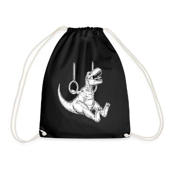 Gymnasts Dinosaurs Gymnastics Ring Gymnastics Gymnastics - Drawstring Bag - black - Front