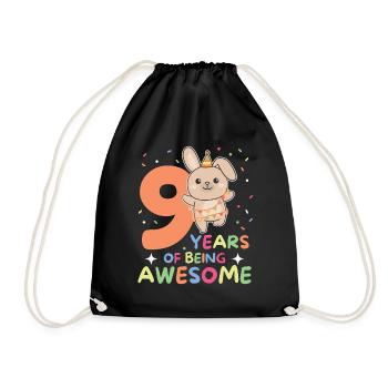 Bunny pour ses enfants de neuf ans pour ses 9 ans - Sac de sport léger - noir - Devant