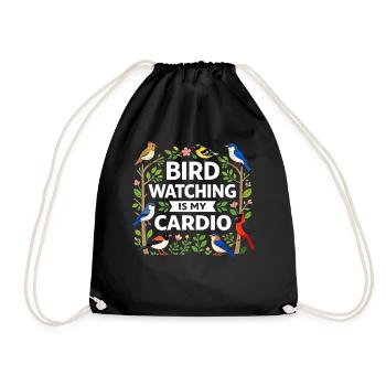 Bird Watching Birding Bird Watcher Bird Nerd - Drawstring Bag - black - Front