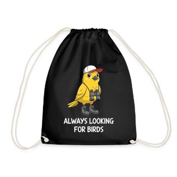 Bird Watching Birding Bird Watcher Bird Nerd - Drawstring Bag - black - Front