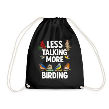 Bird Watching Birding Bird Watcher Bird Nerd - Drawstring Bag - black - Front