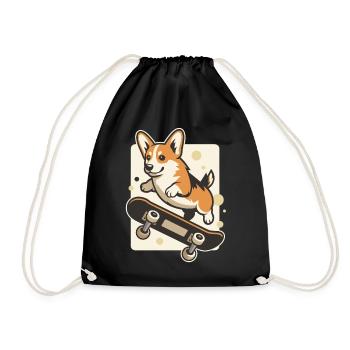 T-shirt Corgi Skateboard Corgi Skateur - Sac de sport léger - noir - Devant