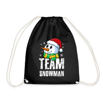 Cute Snowman with Santa Hat and Scarf Design - Turnbeutel - Schwarz - Vorne