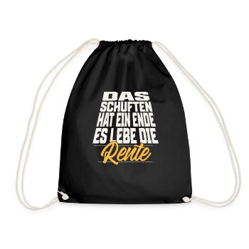 Rentner Rente Das Schuften Hat Ein Ende - Turnbeutel - Schwarz - Vorne