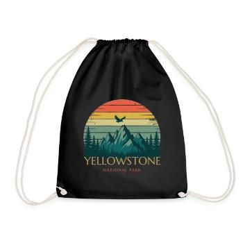 Yellowstone National Park - Drawstring Bag - black - Front