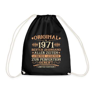 1971 Geboren Lebende Legende 55. Geburtstag - Turnbeutel - Schwarz - Vorne
