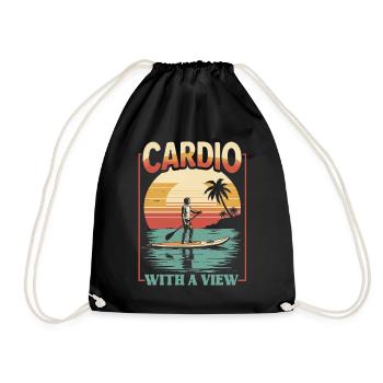 Stand Up Paddle Cardio With A View - Drawstring Bag - black - Front