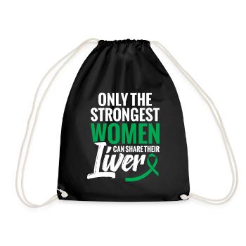  Liver Donor Transplant Surgery Recovery Liver - Drawstring Bag - black - Front