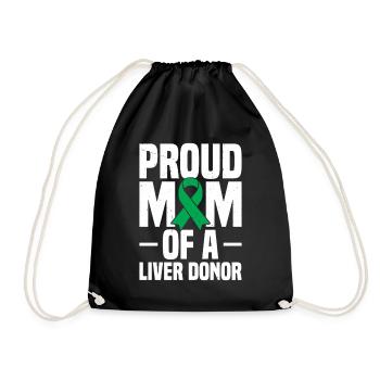 Liver Transplant Organ Donation Mom of a Liver - Drawstring Bag - black - Front