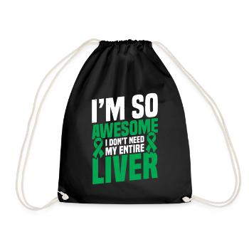 Liver Donation Llama Organ Transplant Liver Donor - Drawstring Bag - black - Front