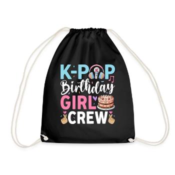 K-Pop Birthday Girl Crew - Drawstring Bag - black - Front