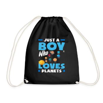 Un seul garçon qui aime les planètes L’espace - Sac de sport léger - noir - Devant