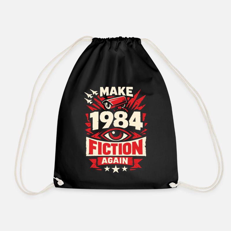Make 1984 Fiction Again - Turnbeutel - Schwarz