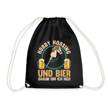 Bier Pferd Hobby Horsing - Turnbeutel - Schwarz - Vorne