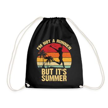 Not a Runner But It's Summer - Drawstring Bag - black - Front