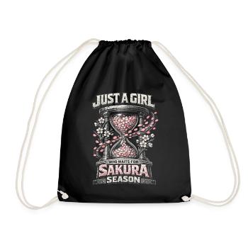 Cherry Blossom Sakura Cherry Blossom - Drawstring Bag - black - Front