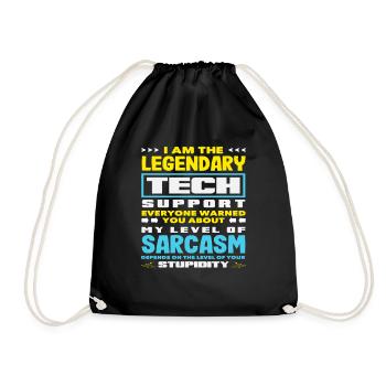 Legendärer Tech Support Sarkasmus IT Admin - Turnbeutel - Schwarz - Vorne