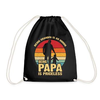 Opa zu sein, Papa zu sein – unbezahlbar - Turnbeutel - Schwarz - Vorne