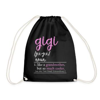 Gigi Definition Funny Grandma Shirt - Drawstring Bag - black - Front